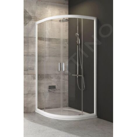 Ravak Blix - Cabine de douche quart de rond BLCP4-90, 880-900 mm, blanc/verre clair 3B270100Z1