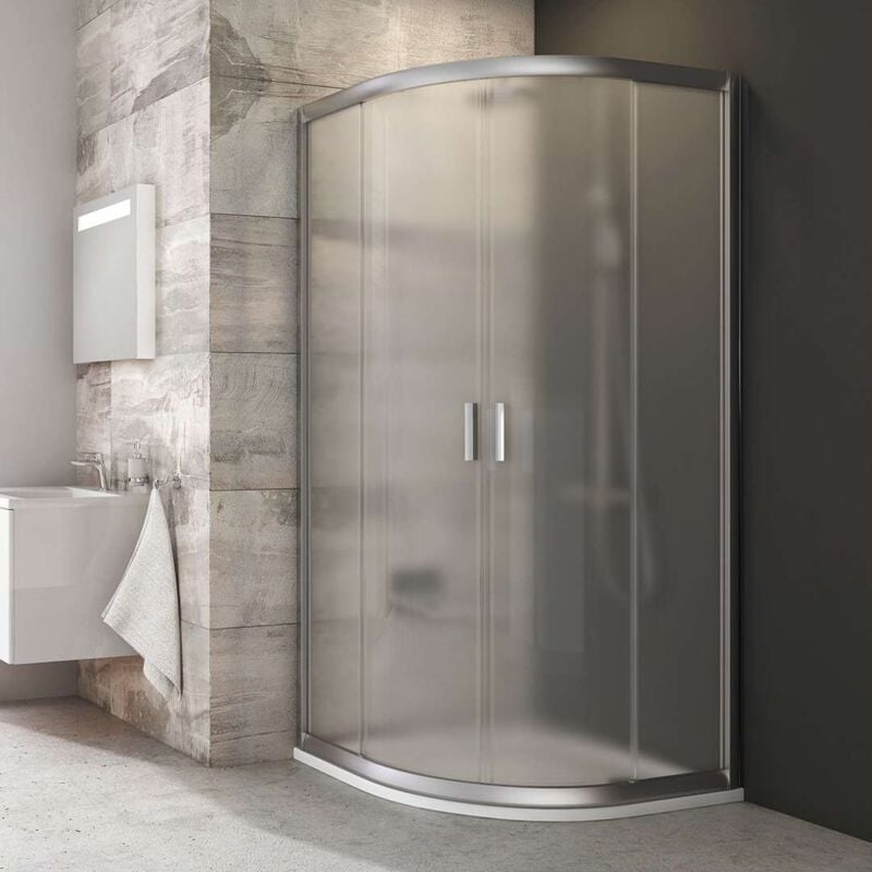 Blix - Cabine de douche quart de rond en quatre parties, 78-80 cm, satin/verre Grape 3B240U00ZG - Ravak