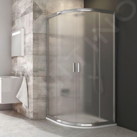 Ravak Blix - Cabine de douche quart de rond en quatre parties BLCP4-80, 780-800 mm, aluminium brillant/verre Grape 3B240C00ZG