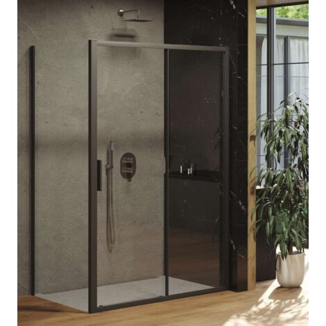 Ravak Blix - Duschwand BLSPS-80, 79-80 cm, schwarz/Klarglas X9BM40300Z1
