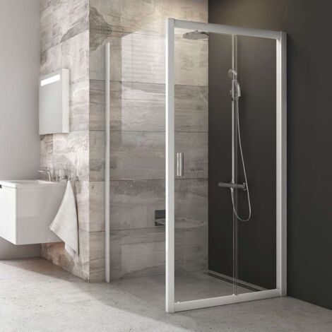 Ravak Blix - Parete doccia BLPS-100, 97-99 cm, bianco/vetro trasparente 9BHA0100Z1