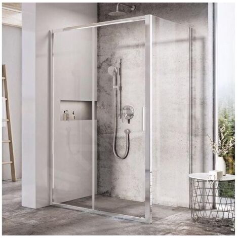 Ravak Blix - Paroi de douche BLSPS-90, 885-900 mm, aluminium brillant/verre clair X9BM70C00Z1