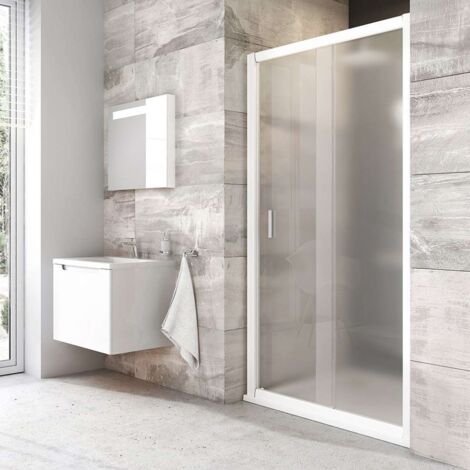Ravak Blix - Puerta de ducha BLDP2-110, 107-111 cm, blanca/vidrio Uva 0PVD0100ZG