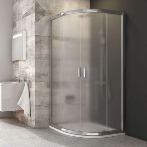 Ravak Blix - Vierteilige Viertelkreis-Duschkabine BLCP4-90, 88-90 cm, Aluminium/Glas glänzend Grape 3B270C00ZG