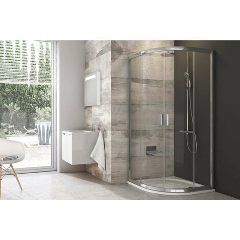 Ravak Blix - Viertelkreis-Duschkabine BLCP4-90, 88-90 cm, Aluminium glänzend/Klarglas 3B270C00Z1