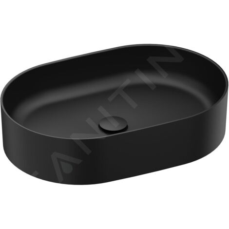 Ravak Ceramic - Vasque à poser, 550x370 mm, sans trop-plein, noir mat XJX0D155000