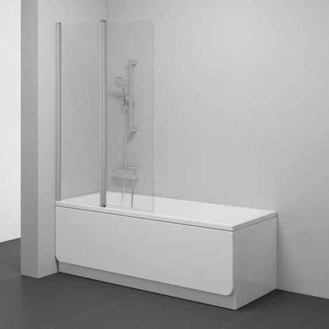 Ravak Chrome - Badewannenabtrennung CVS2, zweiteilig, links, 99x150 cm, Satin/Glas transparent 7QLA0U00Z1