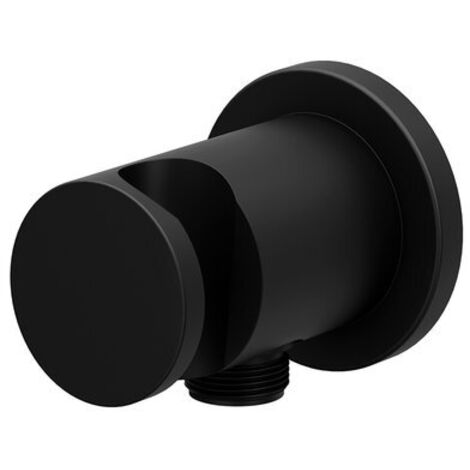 Ravak Chrome - Codo de pared con soporte, negro mate X07P672