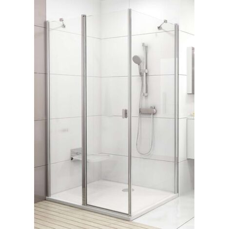 Ravak Chrome - Ducha mural fija CPS-90, 88-90 cm, satinado/cristal transparente 9QV70U00Z1