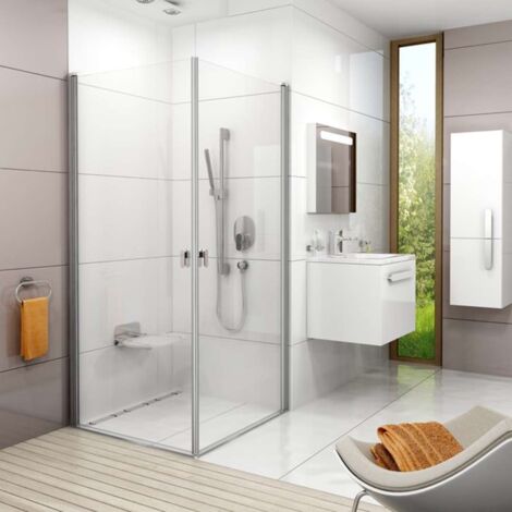 Ravak Chrome - Duschtür CRV1-100, 98-100 cm, Aluminium glänzend/Klarglas 1QVA0C01Z1