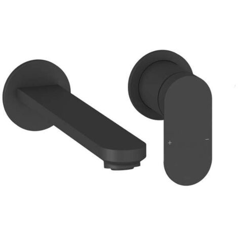 Ravak Chrome II - Grifo de lavabo empotrado, instalación de 2 orificios, con cuerpo, negro mate X070592