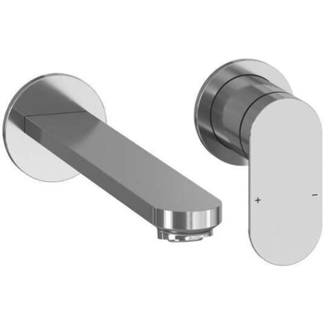 Ravak Chrome II - Miscelatore da lavabo ad incasso, installazione a 2 fori, con corpo, cromo X070586