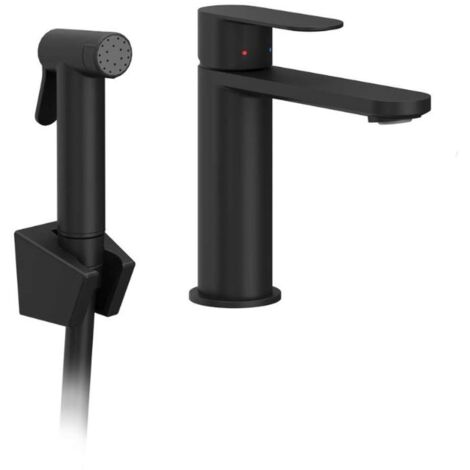 Ravak Chrome II - Miscelatore da lavabo con doccetta bidet, nero X070462