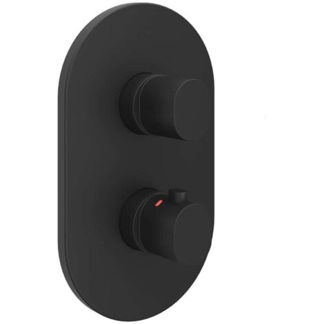 Ravak Chrome II - Mitigeur thermostatique encastré, 2 sorties, noir X070467