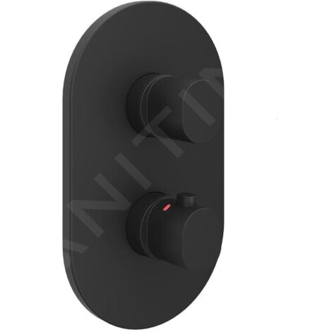 Ravak Chrome II - Mitigeur thermostatique encastré, 3 sorties, noir X070469