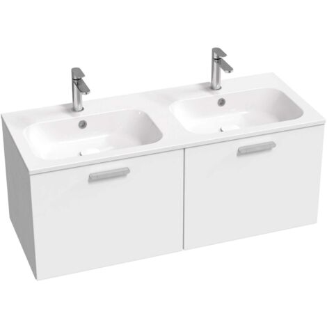 Ravak Chrome II - Mobile sottolavabo 120x47x49 cm, 2 cassetti, bianco lucido X000001775