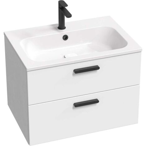Ravak Chrome II - Mobile sottolavabo 70x50x49 cm, 2 cassetti, bianco lucido X000001745