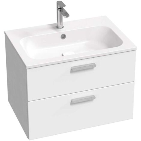 Ravak Chrome II - Mobile sottolavabo 70x50x49 cm, 2 cassetti, bianco lucido X000001773