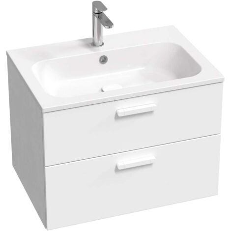 Ravak Chrome II - Mobile sottolavabo 70x50x49 cm, 2 cassetti, bianco lucido X000001777