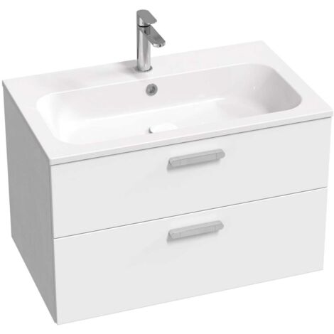 Ravak Chrome II - Mobile sottolavabo 80x50x49 cm, 2 cassetti, bianco lucido X000001774