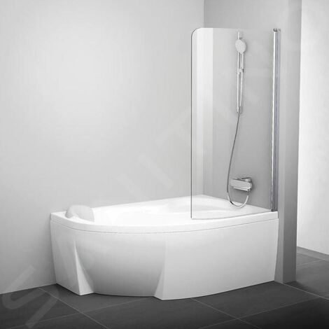 Ravak Chrome - Paroi de baignoire monobloc CVSK1 Rosa, droite, 1000x1500 mm, satiné/verre transparent 7QRS0U00Y1