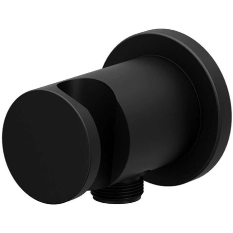 Ravak Chrome - Presa d'acqua a muro con supporto doccia, nero opaco X07P672