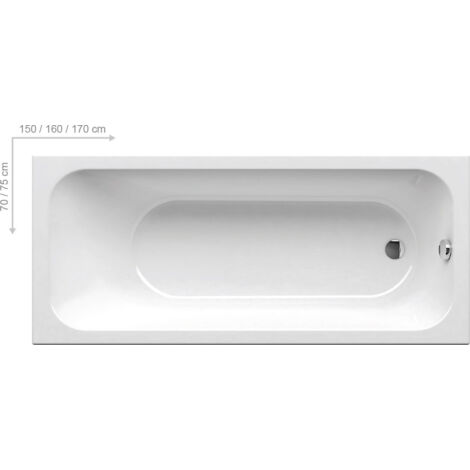 Ravak Chrome - Vasca da bagno rettangolare, 160x70 cm, bianco C731000000