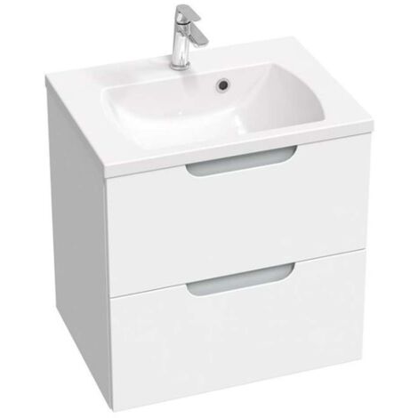 Ravak Classic II - Mobile lavabo 59x45x58 cm, 2 cassetti, bianco/grigio lucido X000001477