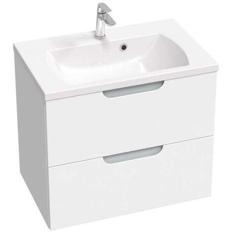 Ravak Classic II - Mobile lavabo 69x45x58 cm, 2 cassetti, bianco/grigio lucido X000001479
