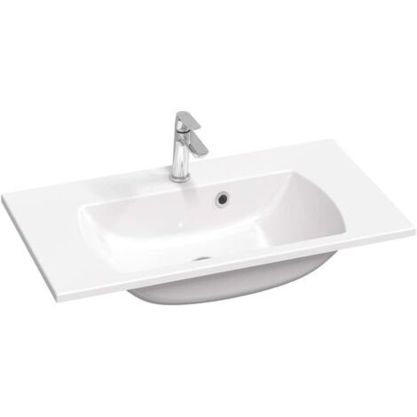 Ravak Classic Slim - Lavabo 80x45 cm, con troppopieno, con foro per miscelatore, bianco XJX01180001