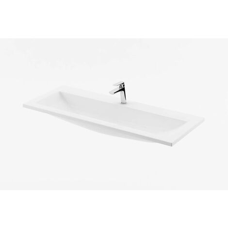 Ravak Clear - Lavabo da mobile 80x38 cm, senza troppopieno, con foro per miscelatore, bianco XJJ01180000