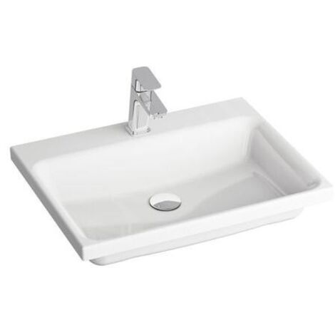Ravak Comfort - Lavabo 600x460 mm, avec 1 point d'amorçage, blanc XJX01260001