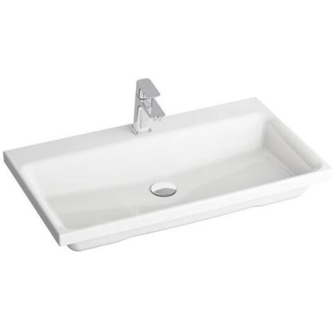Ravak Comfort - Lavabo 800x460 mm, avec 1 point d'amorçage, blanc XJX01280001