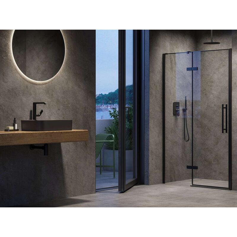 Cool - Porte de douche 120x195 cm, noir/verre clair X0VVGC300Z1 - Ravak