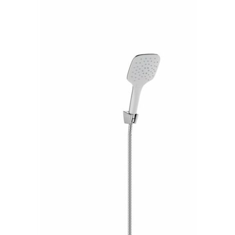 Ravak Duchas - Conjunto de ducha, soporte y flexo 907.00, cromo/blanco X07S010