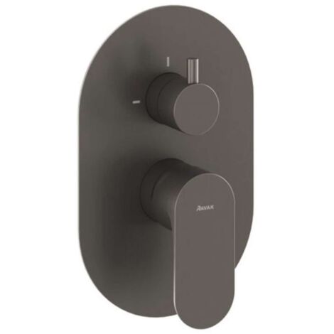 Ravak Eleganta - Grifo empotrado para 2 dispositivos, grafito cepillado X070338