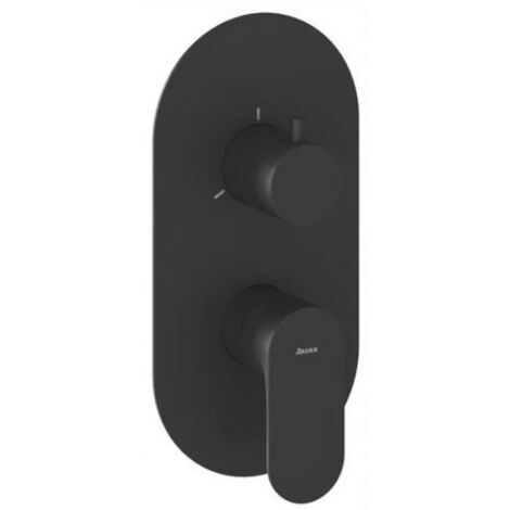 Ravak Eleganta - Grifo empotrado para 3 dispositivos, negro mate X070297