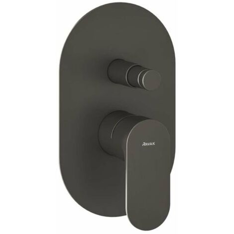 Ravak Eleganta - Unterputzarmatur für 2 Verbraucher, mit Körper, Graphit gebürstet X070335