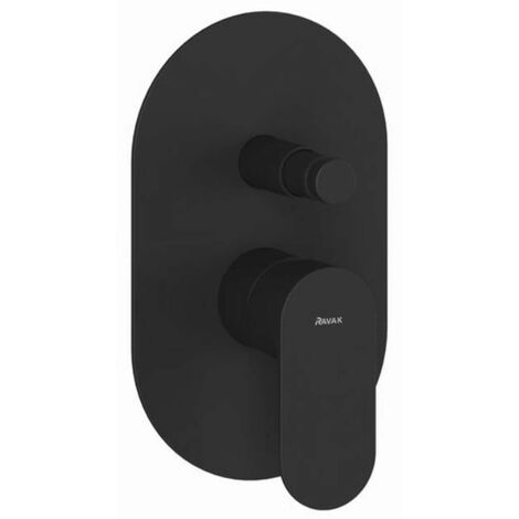 Ravak Eleganta - Unterputzarmatur für 2 Verbraucher, mit Körper, schwarz matt X070298