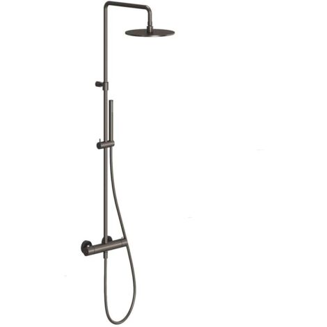 Ravak Espirit - Brauseset mit Thermostat, Durchmesser 25 cm, Graphit gebürstet X070497