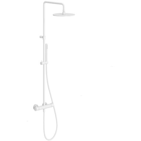 Ravak Espirit - Duschset mit Thermostat, Durchmesser 25 cm, mattweiß X070495