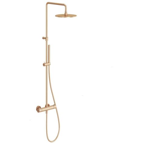 Ravak Espirit - Duschset mit Thermostat, Durchmesser 25 cm, Roségold gebürstet X070498