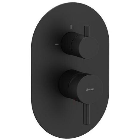 Ravak Espirit - Grifo empotrado para 2 dispositivos, negro mate X070288