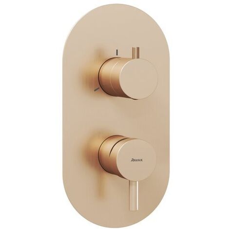 Ravak Espirit - Grifo empotrado, para 3 aparatos, oro rosa cepillado X070357
