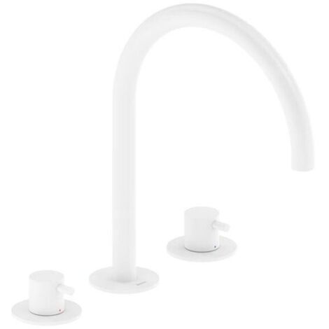 Ravak Espirit - Mélangeur lavabo, montage 3 trous, blanc mat X070238