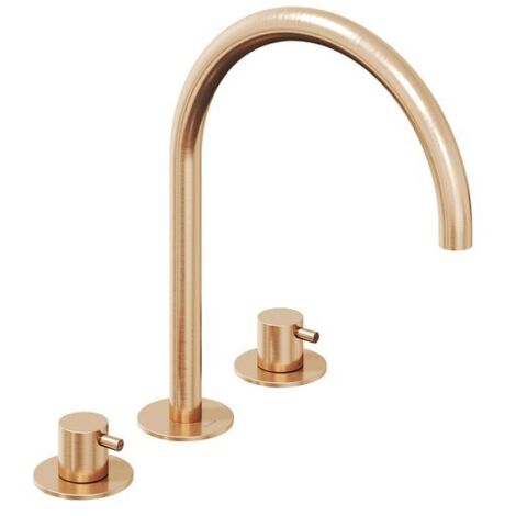 Ravak Espirit - Mezclador de lavabo, instalación de 3 orificios, oro rosa cepillado X070349
