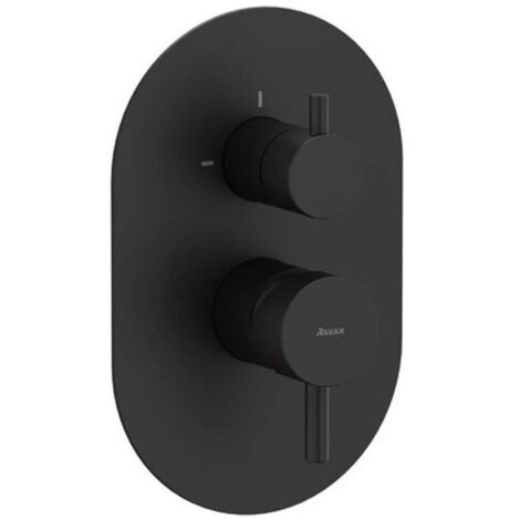 Ravak Espirit - Miscelatore ad incasso per 2 utenze, nero opaco X070288