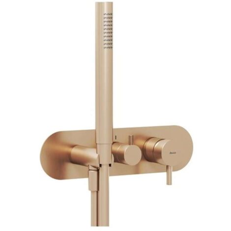 Ravak Espirit - Miscelatore da incasso, per 3 apparecchi, con accessori, oro rosa spazzolato X070356