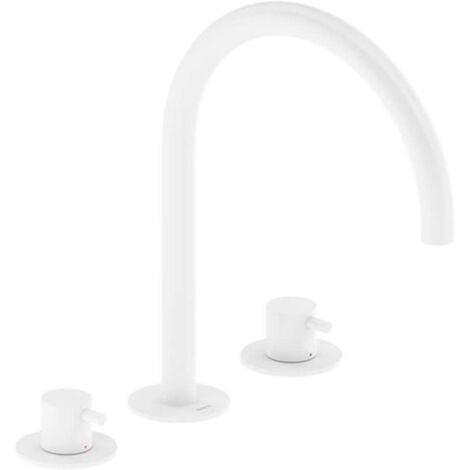 Ravak Espirit - Miscelatore lavabo, installazione a 3 fori, bianco opaco X070238