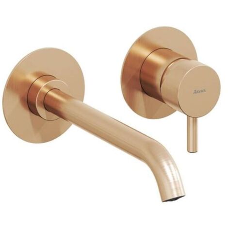 Ravak Espirit - Miscelatore per lavabo da incasso, installazione a 2 fori, oro rosa spazzolato X070352